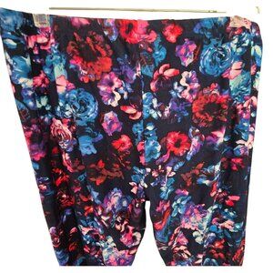 Womens Multi-Color Floral Leggings With Cut-Out Ankle Detail XXL (19) JJ4233